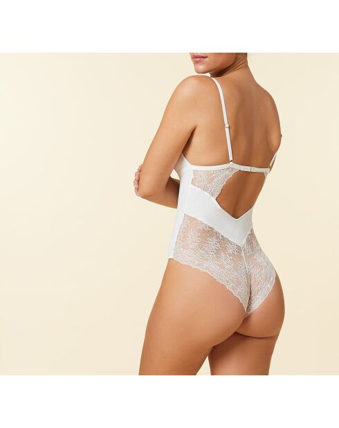 Sentiment weißer, einteiliger Body ohne Bügel