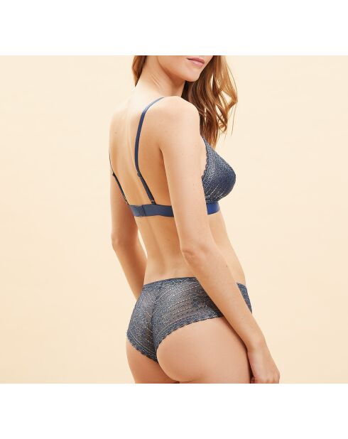 Panamablauer BH ohne Bügel