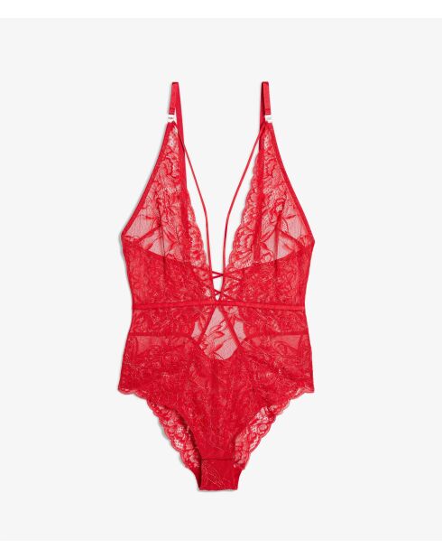 Body une pièce sans armatures Envoutante rouge