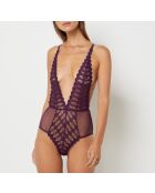 Panache pflaumenfarbener, einteiliger Body ohne Bügel