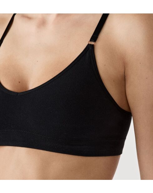 Schwarzer, mandelfarbener, abnehmbarer BH ohne Bügel