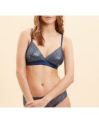 Panamablauer BH ohne Bügel