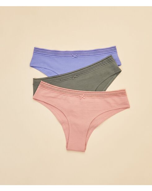 Set di 3 pantaloncini rosa Anissa