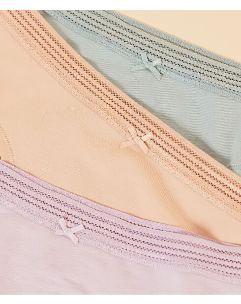 Packung mit 3 mehrfarbigen Yasmine Lace Pastel SP Slips