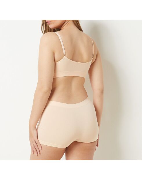 Beige shorty met amandelkleur