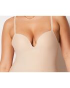 Body de una pieza sin aros en color beige Control Byetam