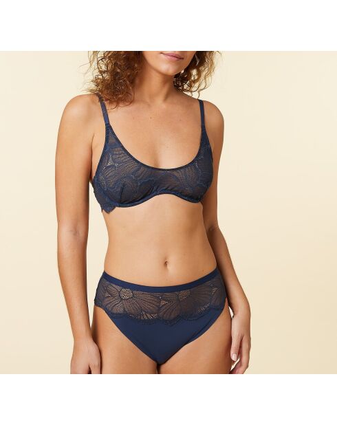 Flexi Lace marineblauwe beha met beugel