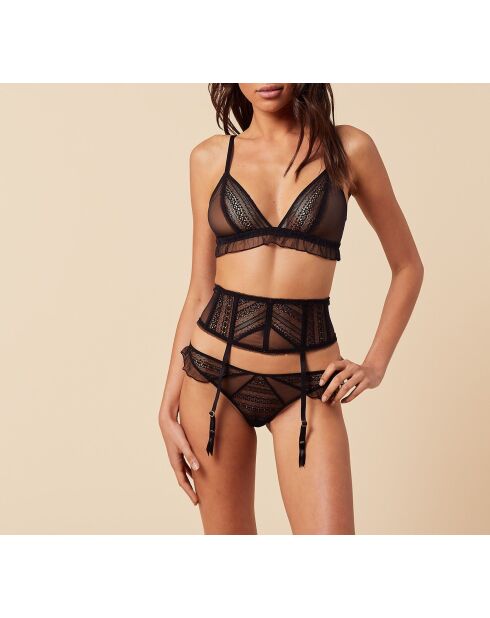 Porte‑jarretelles Spin noir