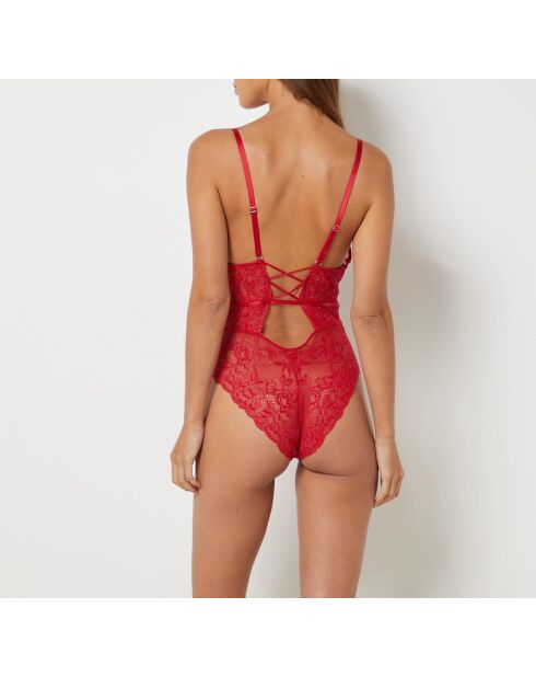 Body une pièce sans armatures Envoutante rouge