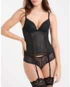 Zwart Panama-korset met monturen