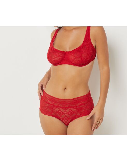 Debby bordeauxrode granaat shorty in grote maten