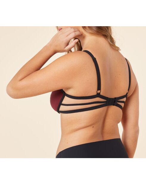 Delicatesse bh met beugel van bordeauxrood granaat en zwart