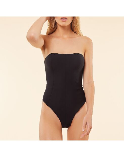 Peplum zwarte bodysuit uit één stuk zonder beugel
