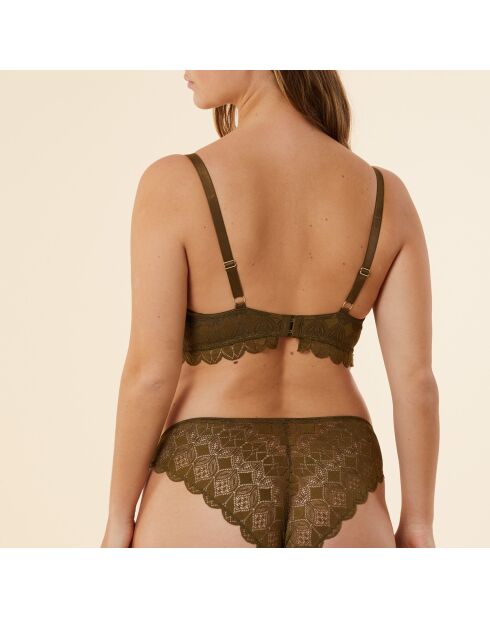 Hemelkaki olijfkleurige bh zonder beugel