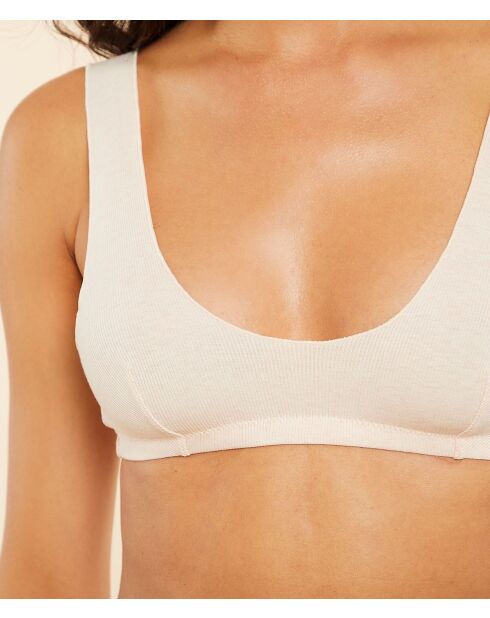 Pflanzengefärbter We Care BH ohne Bügel, hellbeige