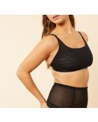 Zwarte bh zonder beugel met mesh-controle