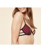 Delicatesse bh met beugel van bordeauxrood granaat en zwart