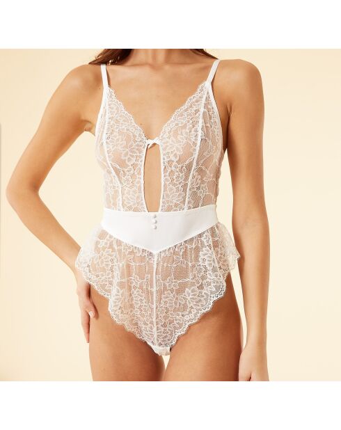 Passion, einteiliger Body ohne Bügel, ecru