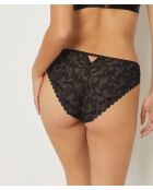 Zwarte Tabby panty in grote maten