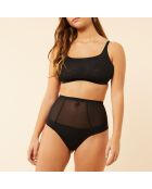 Zwarte bh zonder beugel met mesh-controle