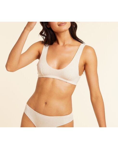 Pflanzengefärbter We Care BH ohne Bügel, hellbeige