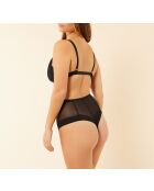 Zwarte bh zonder beugel met mesh-controle