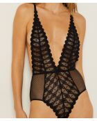 Panache zwarte romper uit één stuk zonder beugel