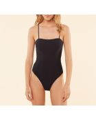 Schwarzer, einteiliger Body ohne Bügel von Peplum