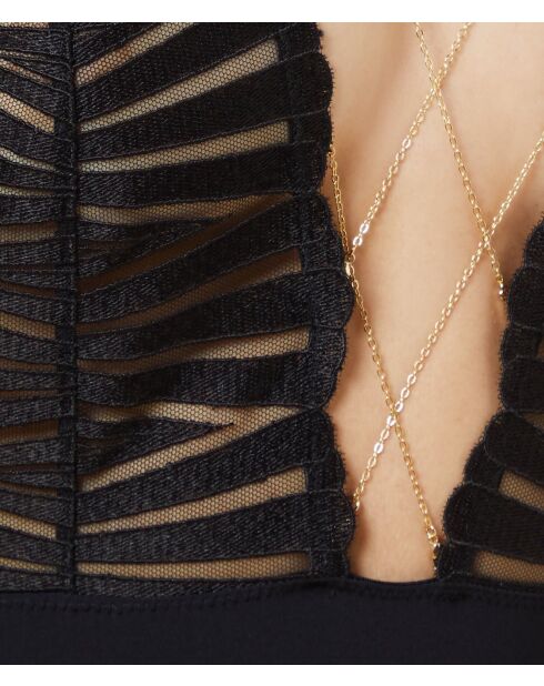 Exquise zwarte romper uit één stuk zonder beugel