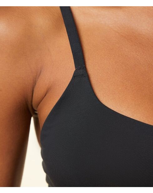 Schwarzer perfekter rahmenloser BH aus Baumwolle