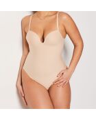 Body de una pieza sin aros en color beige Control Byetam