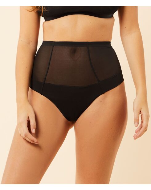 Perizoma nero in mesh control