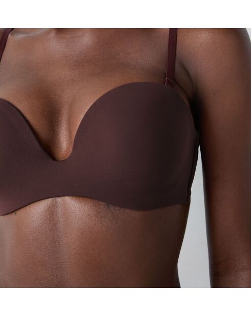 Pure Fit Push-up-BH ohne Bügel, schokoladenbraun