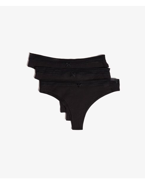 Lot de 3 tangas Jack Lace noirs