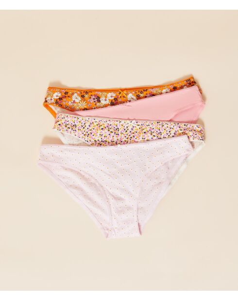 Pack de 4 braguitas Nafia de color rosa empolvado