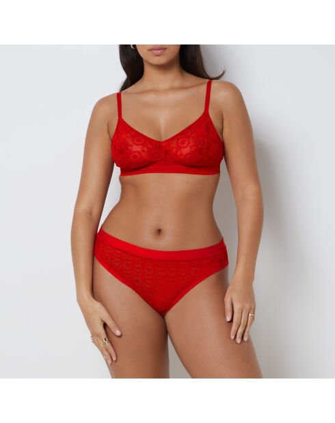 Debby BH Nr. 8 ohne Bügel in Übergröße, Rot