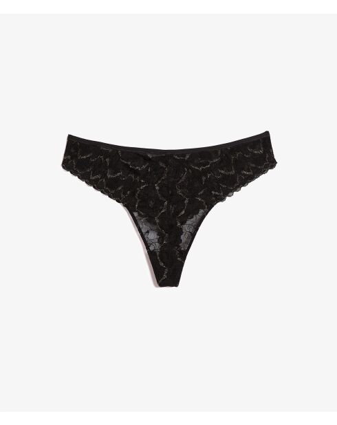 Tabby zwarte string in grote maten