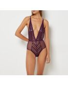 Panache pflaumenfarbener, einteiliger Body ohne Bügel