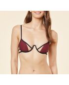 Delicatesse bh met beugel van bordeauxrood granaat en zwart