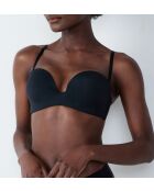 Pure Fit Push-up-BH ohne Bügel, schwarz