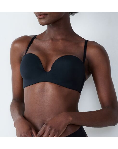 Pure Fit Push-up-BH ohne Bügel, schwarz