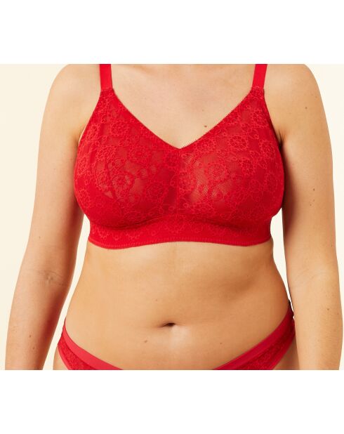 Debby BH Nr. 8 ohne Bügel in Übergröße, Rot
