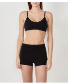 Schwarzer, mandelfarbener, abnehmbarer BH ohne Bügel