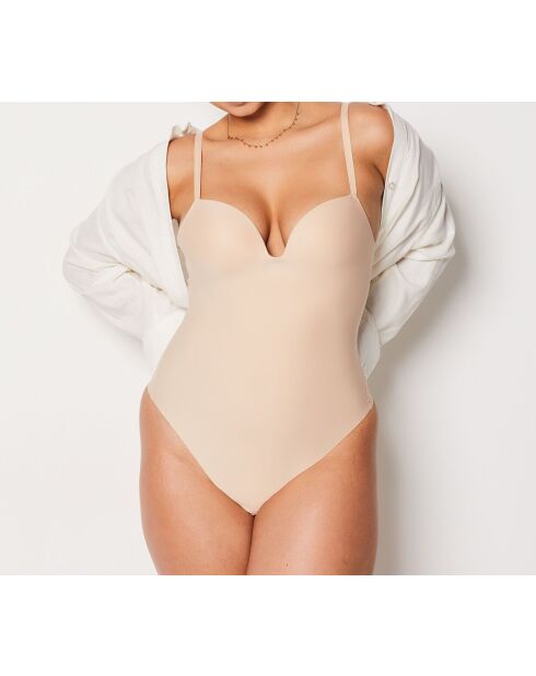 Body de una pieza sin aros en color beige Control Byetam