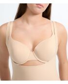 Beige bodysuit uit één stuk zonder beugel Control Byetam