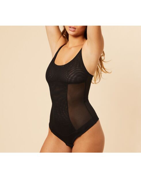 Schwarzer einteiliger Body mit Netzsteuerung ohne Kabel