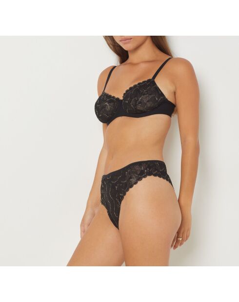 Tabby zwarte string in grote maten