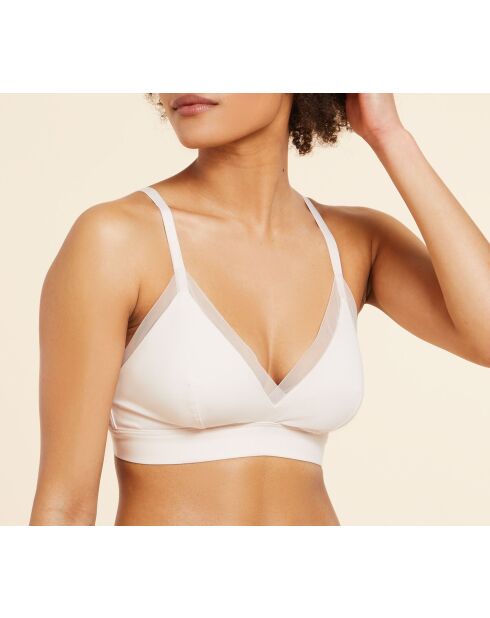 Zuiver zachtroze poederroze bh met verwijderbaar kussen en zonder beugel