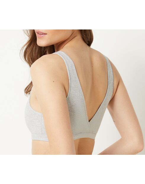 Omkeerbare bh zonder beugel Cotton 360 lichtgrijs