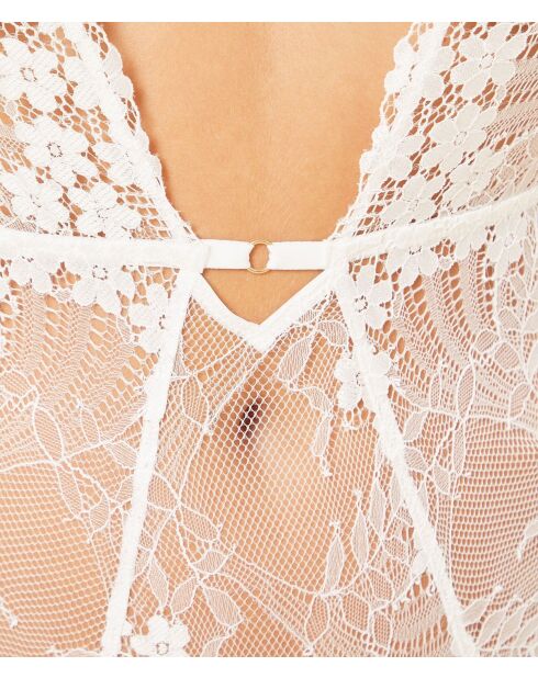 Prächtiger, ecrufarbener, einteiliger Body ohne Rahmen